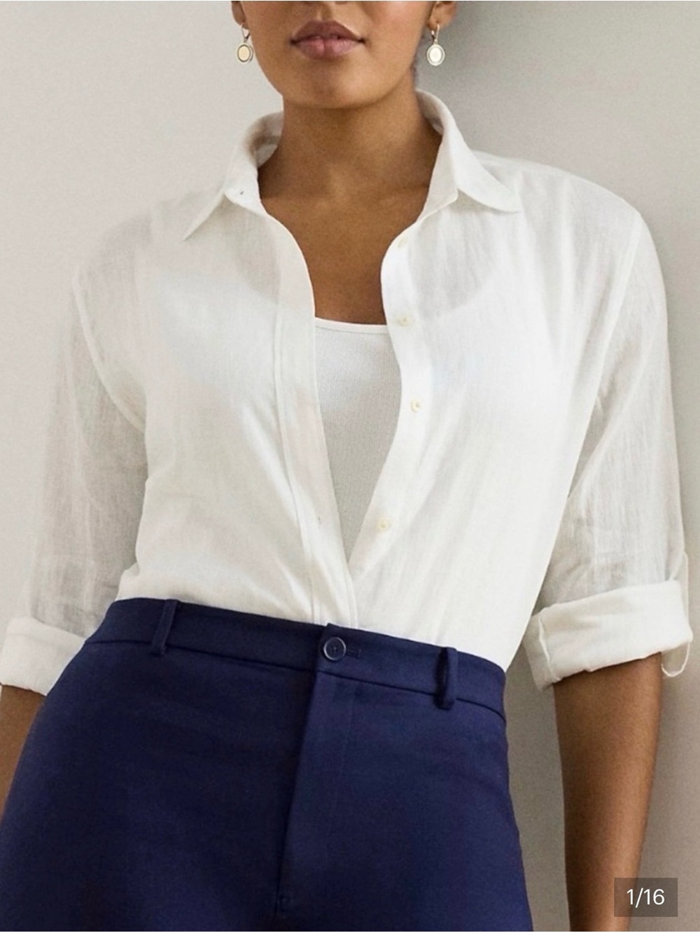 LAUREN Ralph Lauren Roll-Tab Linen Shirt Sz 2X NWT